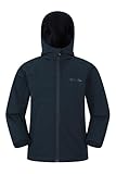 Mountain Warehouse Arctic Softshelljacke mit Borgfutter für Kinder – Wasserabweisende Regenjacke mit Taschen und Kinnschutz Jungen/Mädchen – Herbst/Winter, Outdoor Dunkel Blau Kinder 164 DE (13 Jahre)