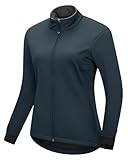 33,000ft Damen Fahhradjacke Wasserdichte Softshelljacke Winddichte Laufjacke Funktionsjacke Fleece Gefütterte Übergangsjacke Reflektierend Winter zum Radfahren, Laufen Dunkelblau XL
