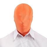 Vollgesichtsmaske für den täglichen Gebrauch. Bequemes, atmungsaktives, elastisches Gewebe. Perfekt für Partys zu Hause im Freien und lässige Outfits. (Orange, One Size)