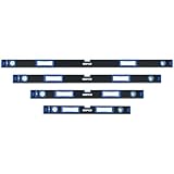 Profi Wasserwaagen Set 4-tlg Aluminium 3 Libellen 60 + 80 + 120 + 200 cm Richtwaage Lineal Magnetisch 2 Griffe Messwaage Bauwaage Messtoleranz: 0,5mm/m