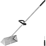 Sandflohharke Groß Edelstahl Strandsand Sieb mit 134cm Langem Griff und 40x20cm Korb Abnehmbarer Strand-Sandsieb für den Angeln Strand