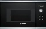 Bosch Serie 6 BEL524MS0 Mikrowelle (integriert, Grill-Mikrowelle, 20 l, 800 W, drehbar, Touchscreen, Schwarz, Edelstahl)