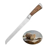 Brotmesser Wellenschliff Brötchenmesser Brotschneidemesser Bread Knife - Brotmesser Bäckermesser Edelstahl, Tomatenmesser, Konditormesser Frühstücksmesser, Küchenmesser Scharf, Brot Backen Zubehör