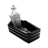 Zuoeay Große Eiskübel Aus PVC Mit Halloween Motiv Silbergrau Grabstein Kühler Getränkeaufbewahrungsbehälter Für Den Außenbereich Party Eiskübel Mit Großer Kapazität