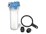 Güde Wasserfilter TYP B (inkl. Filtereinsatz, beidseitiger Gewindeanschluss aus Metall IG/AG 1', max. 5,5 bar, auswaschbare Filterkartusche, kein Ansaugen von Sand und Feststoffen, für Gartenpumpen)