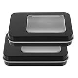 SHINEOFI 2 Stück Kleiner Weißblech Aufbewahrungsboxen mit Sichtfenster Abgerundete Kanten Bruchfest Praktische Kleine Metallboxen für Zuhause und Geschenk