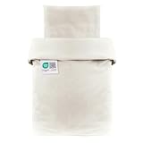 MAKIAN Baby Bettwäsche Set - 80x80 cm / 35x40 cm - 2-teilige Kinderbettwäsche (Deckenbezug, Kissenbezug) aus 100% Baumwolle - Passend für Babybett, Stubenwagen, Kinderwagen (Beige)