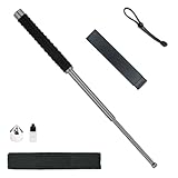Multifunctional Teleskop Wanderstöcke mit Trageseil Aufbewahrungstasche, Schwarz Leichte Teleskopschlagstock für Camping Skifahren und Wandern