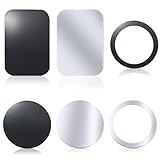 6 Stück Metallplättchen Selbstklebend, Handy Metall Platte Set, Handyhalterung Auto magnetplatte ultradünne Ersatzplatte für Mobiltelefone und Tablets