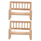VICASKY 2 Stück Miniatur Holzbank für Puppenhaus Dekorative Gartenmöbel für Miniaturhäuser als Zubehör für Kreatives und Dekoration