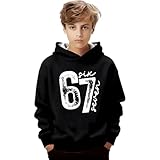 Generisch 67 Pullover Kinder Meme Kapuzenpullover Six Seven Hoodie Basketball Teenager Pullover Sixseven Sweatshirt Kuschelig Hoody Casual Streetwear Jungen Mädchen