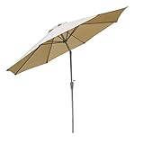 Mendler Sonnenschirm N19, Gartenschirm, Ø 3m neigbar Polyester/Alu 5kg - Creme