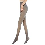 Générique Figurformende Strumpfhose für Damen, schmal, dehnbar, hohe Taille, gefüttert, für Damen, Winter, dick und warm, fließende Strumpfhose, Damen, grau, One size