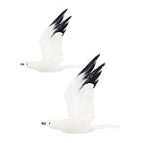 ULTECHNOVO 2 Stück Realistische Möwen Dekoration Teilig Leichte Handbemalte Gartendeko Ornamente für Innen und Außen Vielseitig als Fotorequisiten Fenster und Tischschmuck Naturgetreue
