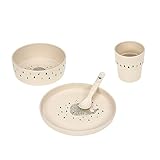 LÄSSIG Kindergeschirr Set (Teller, Becher, Schälchen, Löffel) ohne , BPA-frei, für Spülmaschine und Mikrowelle/Dish Set Little Water Whale
