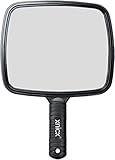 xnicx Handspiegel,Professioneller Handspiegel mit Griff,Friseure Rasierspiegel Kosmetikspiegel,Reise Kleiner Handspiegels für Reisen Schminks Festival Essentials Schwarz,31cm X 20.1cm