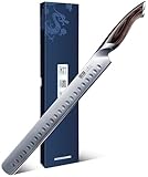 HOSHANHO Schinkenmesser 30cm, Japanische Fleischmesser Profi Messer, Extra Scharfe Edelstahl Tranchiermesser, Brisketmesser für Fleisch und BBQ mit Ergonomischem Griff