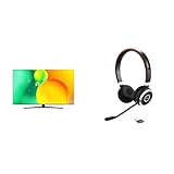 LG 55NANO769QA TV 139 cm (55 Zoll) NanoCell Fernseher & Jabra Evolve 65 SE Schnurloses Stereo-Headset-Bluetooth-Headset