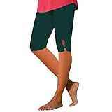 szvbofueck Sportleggings Damen Knielang - Strumpfhose Capri Leggings High Waist Yogaleggings Blickdicht Leggins Bauchkontrolle Traininghose Große Größen Jogginghose Eng Sporthose Für Gym Workout