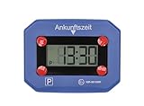 cartrend Digitale Parkuhr fürs Auto, elektronische Parkscheibe mit KBA-Zulassung, automatische Ankunftszeit, mit Display, zuverlässig, inklusive Batterie und 3M Klebepads