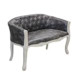 Briconess.com Vintage Sofa aus Leder Vintage mit grauer Maserung Holzrahmen dekoriert Pariser