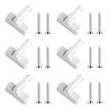 6 Stk Fenstersicherung Einbruchschutz, Fensterschloss, Fensterriegel Drehriegel, Schwenkriegel Fenster Sicherheitsschlösser, Sash Jammer für UPVC PVC Fenster Sicherung Türen Zusatzverriegelung(Weiß)