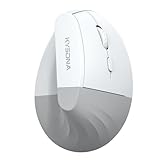 KYSONA EM18 Kabellose ergonomische vertikale Maus, ergonomisches Design, Bluetooth-Funkmaus, geräuschloses Klicken, 5-stufig einstellbare DPI, geeignet für Computer, PC, Mac, Laptop, Weiß