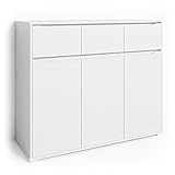 Vicco Kommode Ruben, Kommodenschrank, Weiß, 120 x 101 cm mit Schubladen