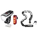 SIGMA SPORT - LED Fahrradlicht Set Aura 80 und Blaze & Kryptonite 152080 Kabelschloss Keeper 785 Integrated Chain, 3500323, Schwarz