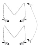 ZKUNL 3 Paar Nippelklemmen Brustwarzen Edelstahl mit Kette,nippelklemme für frauen,Nippelklemmen Brustwarzen Sex Extrem Männer,Bruststimulatoren Für Frauen und Männer,Nippel Sexspielzeug Frau