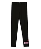 PUMA Mädchen Logo Leggings G Strumpfhose, Puma Black-mauved Out, 152 EU