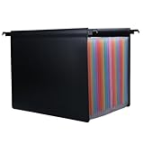 Hängeregister-Ordner, 25 Fächer, großes Fassungsvermögen, A4-Format, Hängeregister-Organizer, 27, 5 Zoll, ausziehbarer Ordner-Organizer mit Laschen, Hängeordner mit Doppelhaken für Aktenschrank, Stil