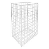 1 Stück Hygoclean Abfall-Gitterkorb | metall, weiß, L: 40cm, B: 25cm, H: 62cm, V: 60l, Drahtgitter-Abfallbehälter, Gitter-Abfallkorb für Müllbeutel, Metallgitterkorb, Sammelkorb
