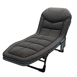 Tourtecs Sonnenliege klappbar Liegestuhl Garten, extra Dicke Polsterung, verstellbare Rückenlehne, belastbar bis 200 kg, für Garten und Terrasse - Grau
