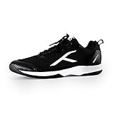 HUNDRED Infinity Pro Non-Marking Professional Badminton Shoe for Men (Black/White, EU 41/UK 7/US 8) | Material: Polyester/Mesh | Suitable for Indoor Tennis/Squash/Table Tennis/Basketball & Padel