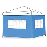 Sekey 2 Seitenteile Seitenwände für Pavillon 3×3m, Wasserdicht für Festzelt, Partyzelt (2 Fenster, Blau)