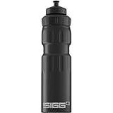 SIGG - Alu Fahrrad Trinkflasche - WMB Sports Black Touch - Mit 3-Stufen-Sportverschluss - Klimaneutral Zertifiziert - Auslaufsicher - Federleicht - BPA-frei - Sport & Fahrrad Zubehör - Schwarz - 0,75L