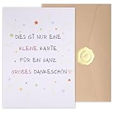 GOZINA Dankeskarten mit Umschlag aus Kraftpapier und goldene Herzaufkleber, Danke Geschenk, Danke Karte, Dankeschön Karte für Familie, Freunde, Kollegen, Lehrern uvm(12.5×17.5cm) (1 Stück)