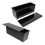 VANZACK 2 Stück Toastbox Toastform mit Deckel Brot Backblech Baguette-Backblech Backform Brotschimmel Eisen Schwarz