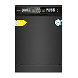 Cecotec Kompakte Spülmaschine 60 cm Bolero Aguazero 6320 Dark D, 1900W, 15 Gedecke, 8 Programme, FullColor XXL Bildschirm, Smart Wash, Turbo Dry+, AutoClean, Halbe Beladung, Delay Start, ChildLock