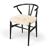 Nordic Sheep Lammfell Sitzkissen 40x40 cm | Weiches Fell für Stühle & Sofa | Gemütliches Kissen & Lammfell Sitzauflage im schönen nordischen Stil | Farbe: Beige
