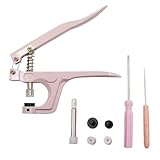 Snaps Zangen,Kleidungs Druckknopfzange,Metall Druckknopfzangen,T5 Druckknopf Zange Starke Druckknopfzange Hochleistungs Druckknopfzange Nähwerkzeug Knöpfe Werkzeug für Stoffpolster(Rosa)