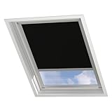 Radeco® Dachfenster verdunkelungsrollo für Velux C02 schwarz mit Führungsschiene, Rollo für dachfenster, velux dachfenster Rollo, verdunklungsrollo für velux
