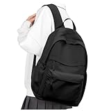 VGCUB Schulrucksack Teenager Mädchen Schultasche Wasserdichter Leichter Rucksack Damen für Die Schule Teenager Mädchen Jungen School Bag Womens Backpack Casual Daypacks Aesthetic Schwarz