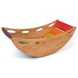 Bunte Baby-Wippe Regenbogen aus Holz | Vielseitige Kletterbrücke für Kinder als Wippe oder Kaufladen 8070