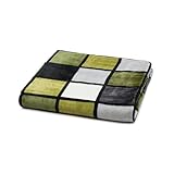 Gözze - Weiche Kuscheldecke, Cashmere Feeling, Hohes Stoffgewicht 500 g/m², Antigua, 150 x 200 cm - Grün/Anthrazit/Weiß