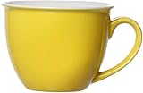 Ritzenhoff & Breker Doppio Jumbotasse, Jumbo Obere, Milchkaffee Obertasse, Ober Tasse, Geschirr, Porzellan, Sonnengelb, 350 ml, 565027, 1 Stück