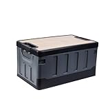 Wasserdichte Aufbewahrungsbox 35 l – Aufbewahrungsbox für den Außenbereich, großes Deck pp, Deckel aus Holz | große faltbare Pool-Aufbewahrungsbox für Spielzeug Cushion Camp