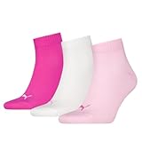 Puma Unisex Quarter Sock, Pink Lady, 39/42 (3er Pack)