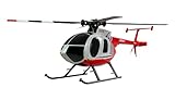 Amewi Hughes MD500 Helikopter Zivil 4-Kanal 6G RTF rot/hellgrau RC ferngesteuert